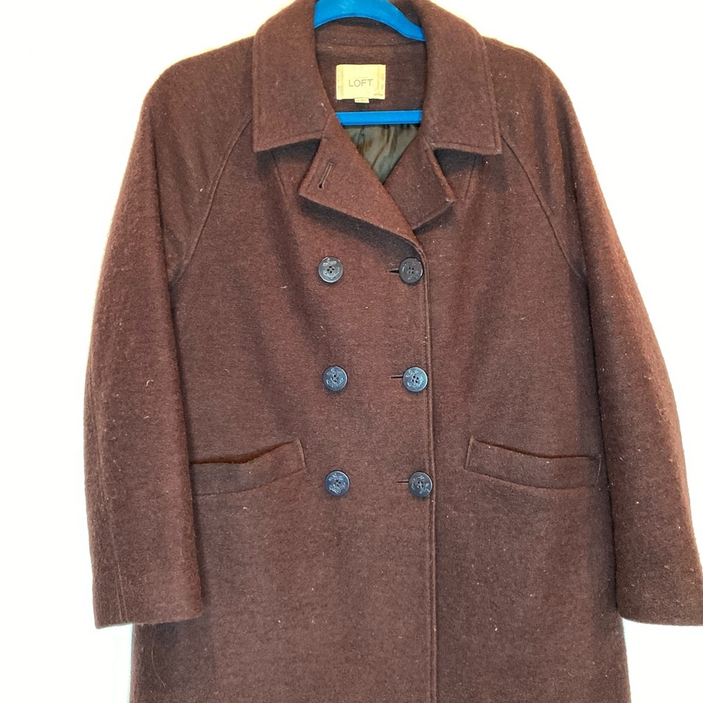 LOFT Petite Women's Plum Pea Coat